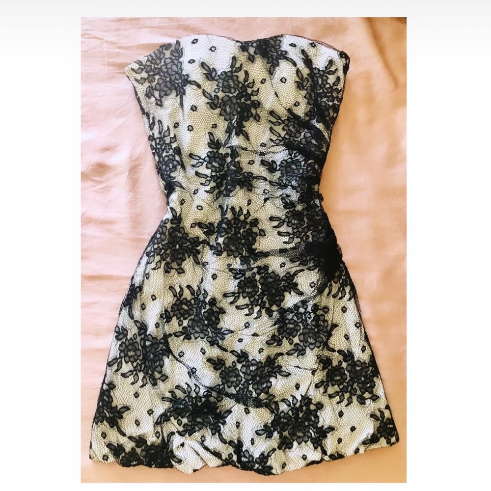 DOLCE&GABBANA Auth blk&wht Strapless Dress sz42